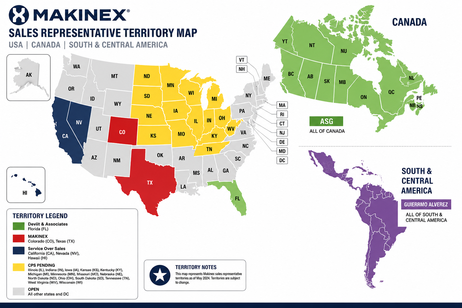 makinex-usa-southamerica-canada-sales-territories